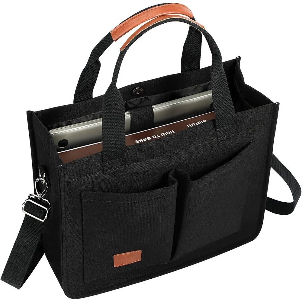 Large Canvas Crossbody Tote Bag - Versatile Laptop Handbag & Travel Purse